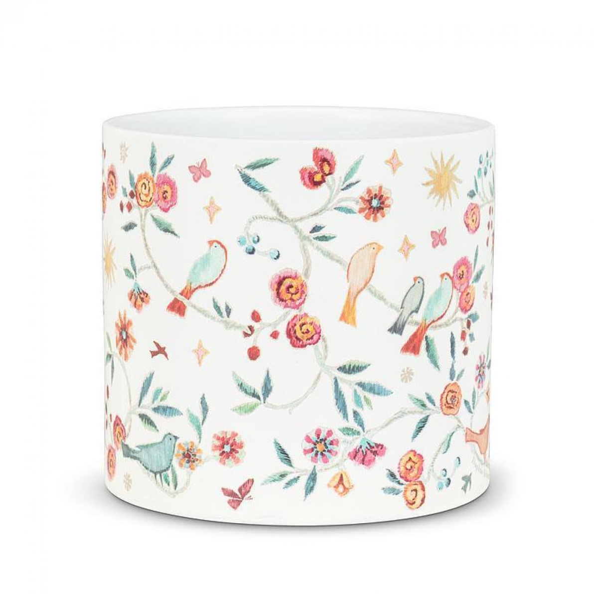 UNBT-01053 Tapestry Birds Planter - Multi Color