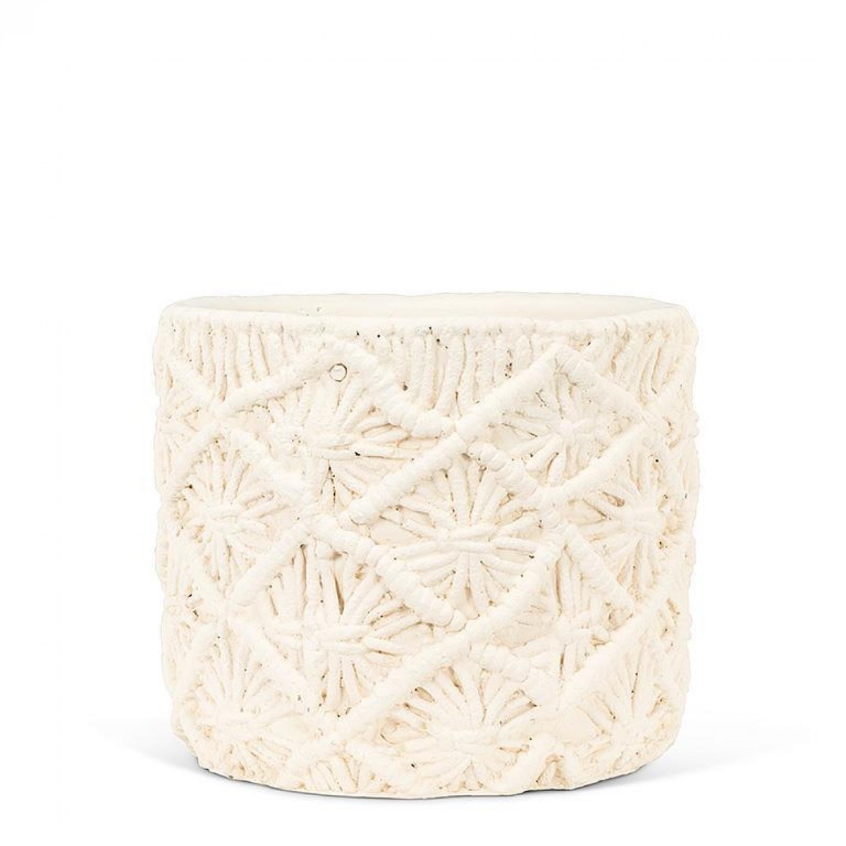 UNBT-00531 Macrame Style Planter - Ivory