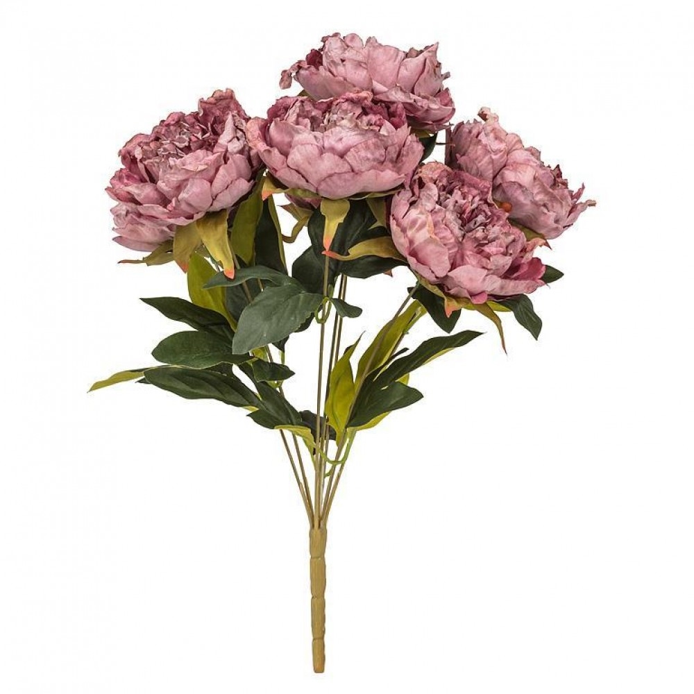 UNBT-00680 7 Open Peony Bouquet Artificial Flower - Pink