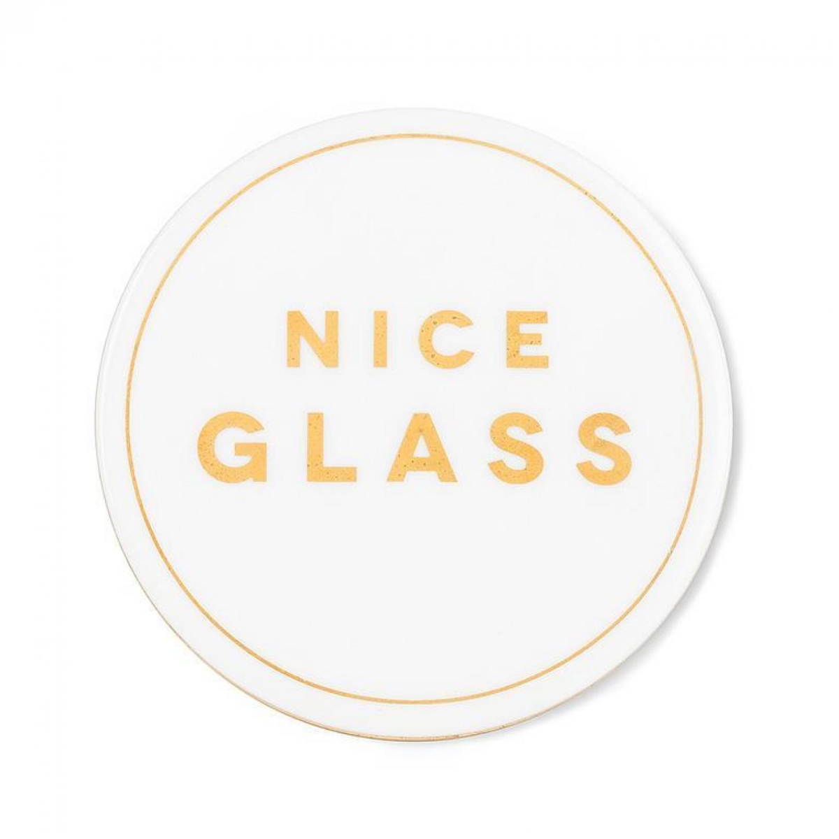 Picture of MDR Trading UNBT-00630 Nice Glass Coasters - White & Gold