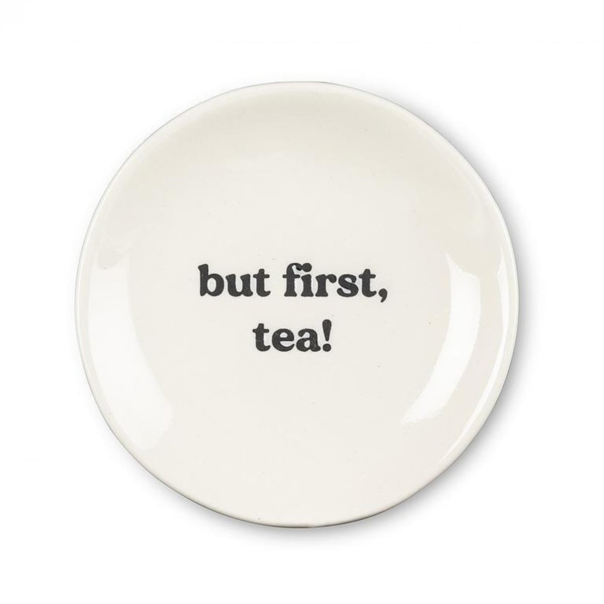 UNBT-00168 But First, Tea Tea-Bag Or Spoon Rest - Ivory & Black