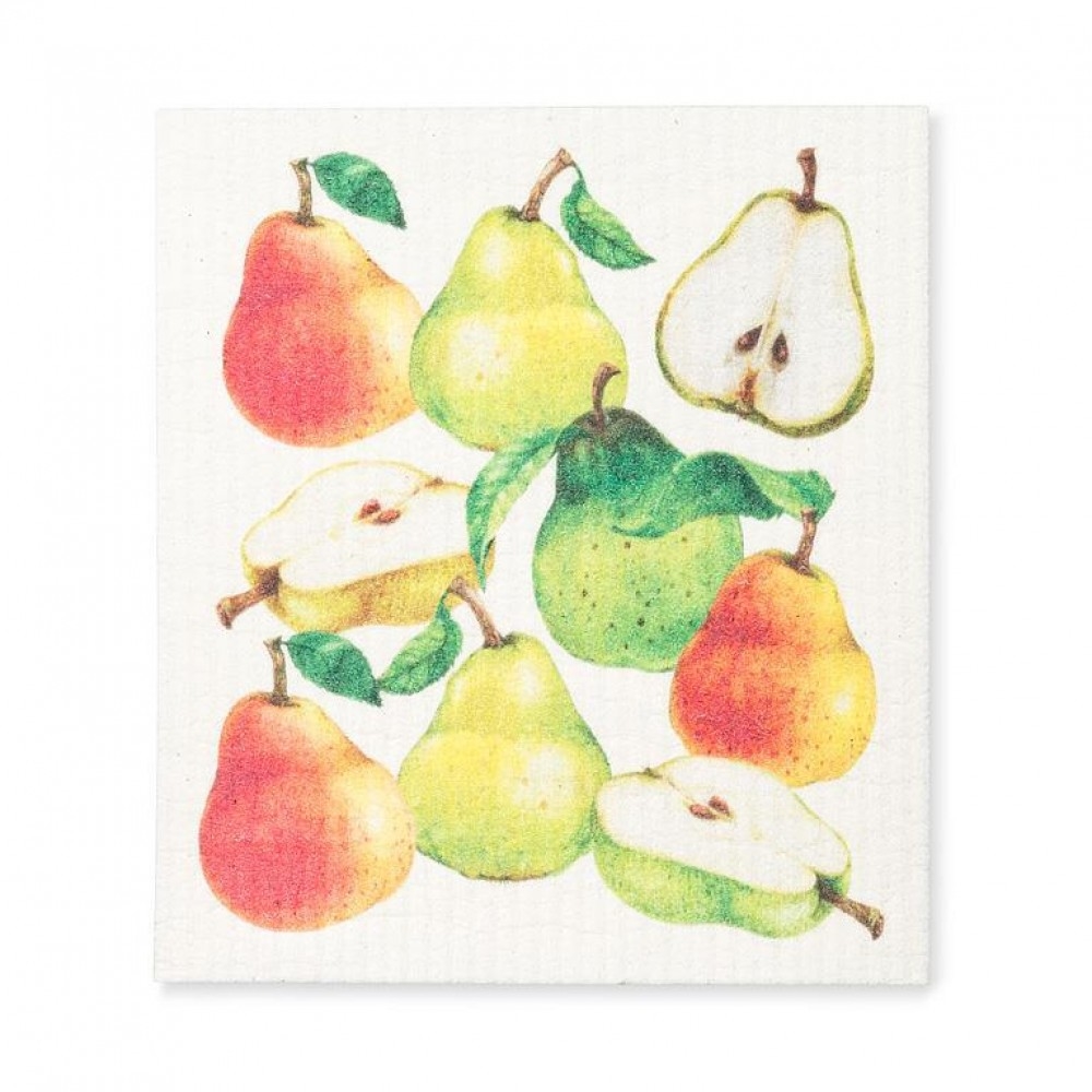 Picture of MDR Trading UNBT-00676 Pears Dishcloth - White, Red & Green