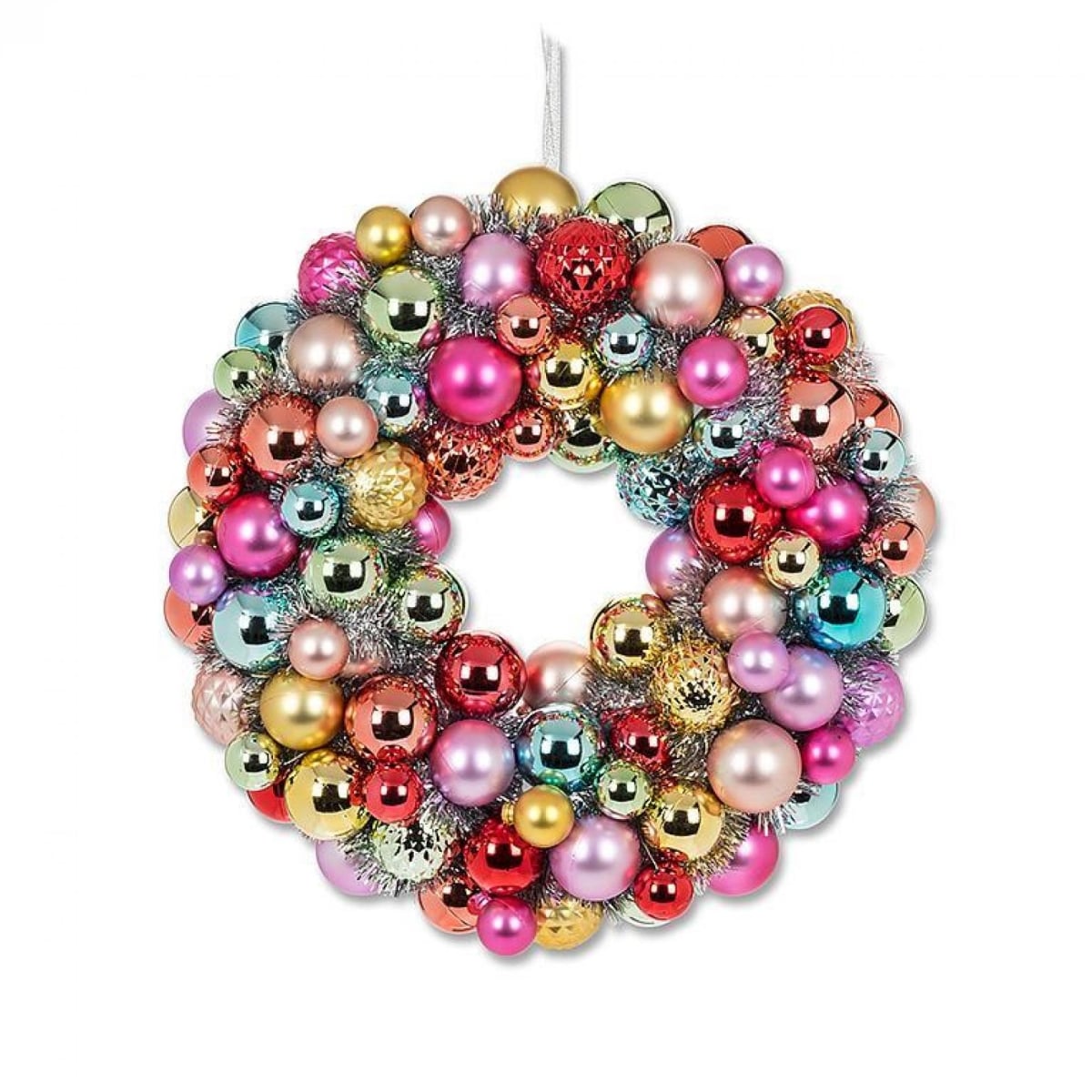 UNBT-00143 Bright Ball Ornaments Wreath - Multi Color