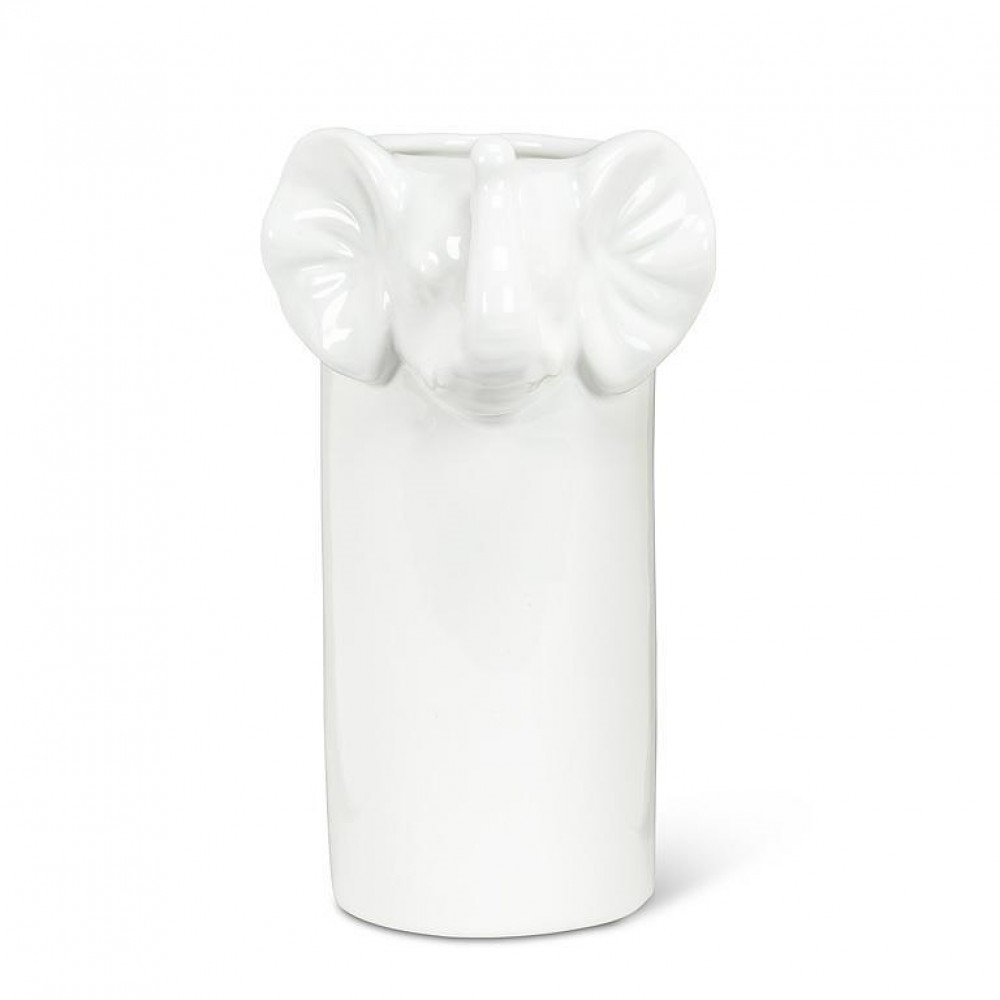 UNBT-00301 Elephant Face Vase - White