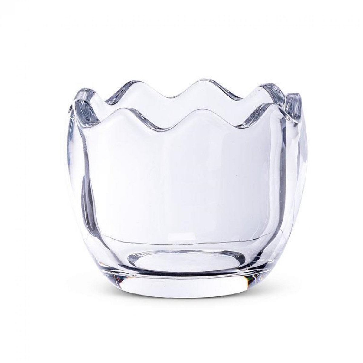UNBT-00251 Cracked Egg Shaped Tea Lite Candle Holder - Clear