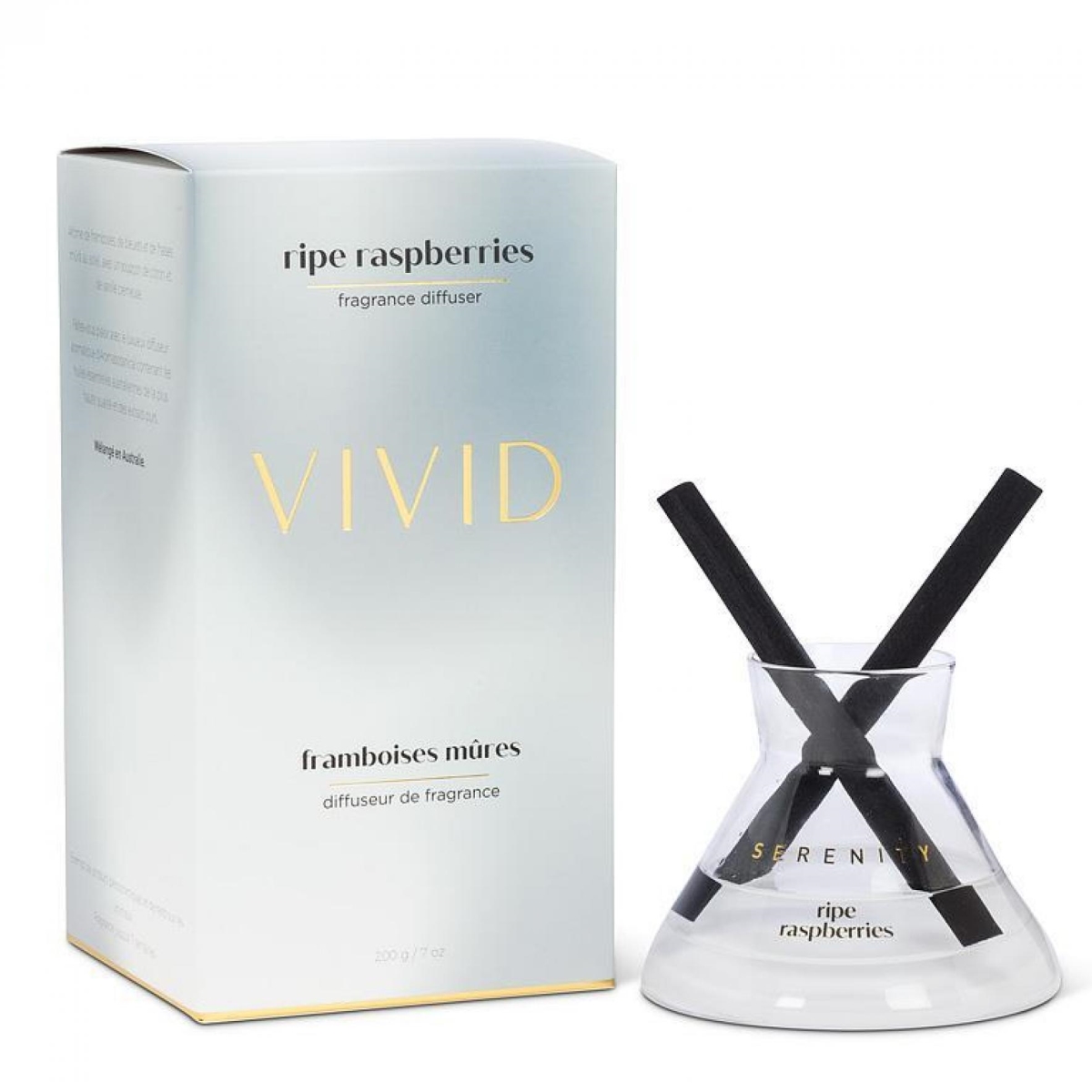 UNBT-00750 Ripe Raspberries Modern Reed Diffuser - White