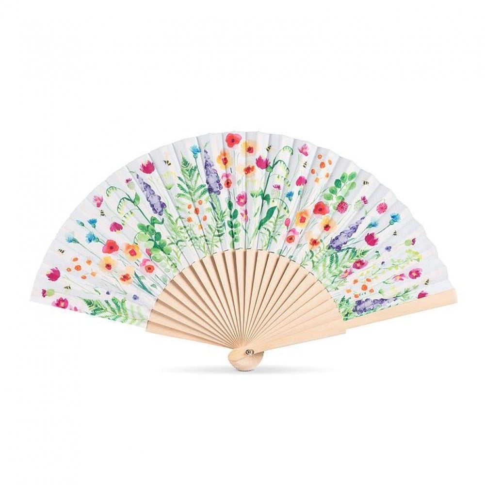 UNBT-00342 Garden Print Hand Fan - Multi Color