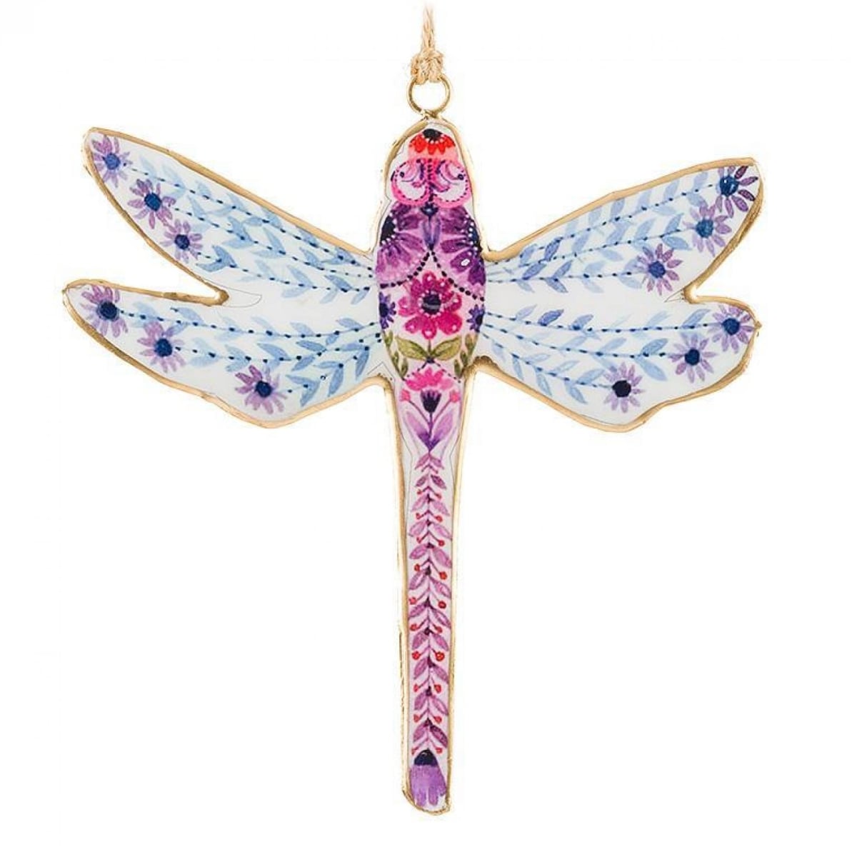 UNBT-00682 Dragonfly Ornament - Pink & Blue