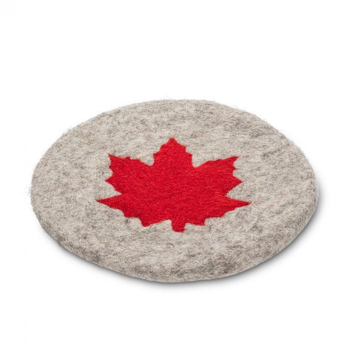 UNBT-00542 Maple Leaf Trivet - Light Gray & Red