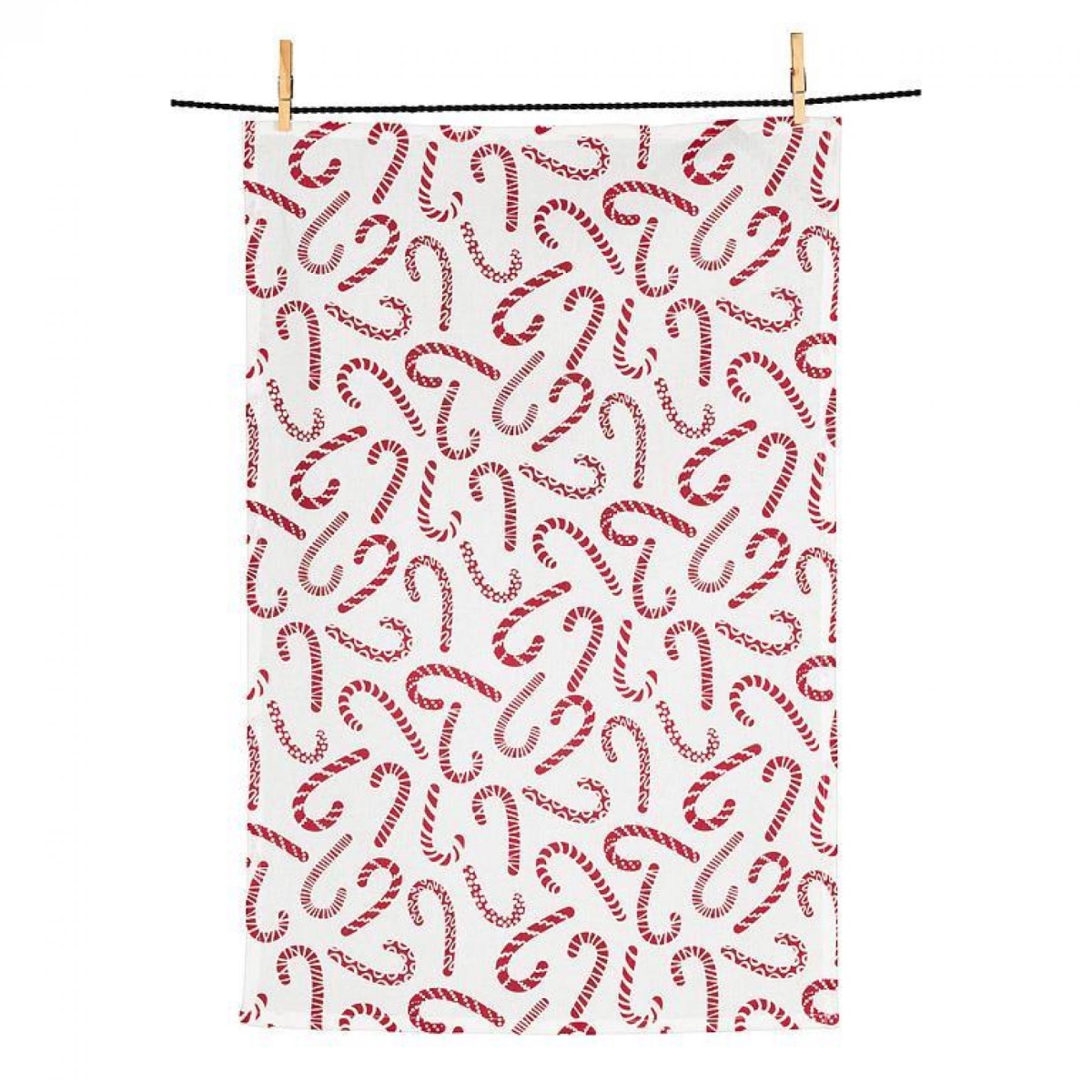 Picture of MDR Trading UNBT-00173 Candy Canes Patterned Tea Towel - Red & White