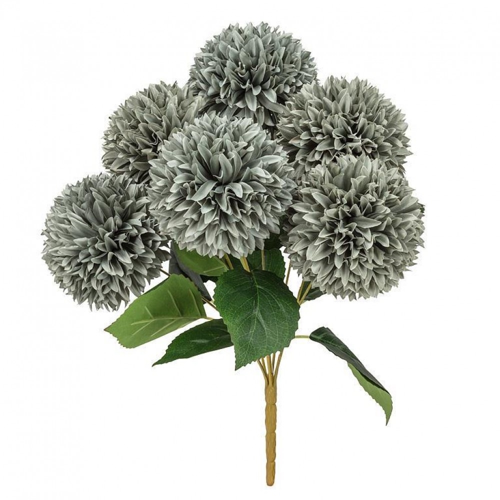 UNBT-00391 7 Pompom Dahlia Bouquet Artificial Flower - Green