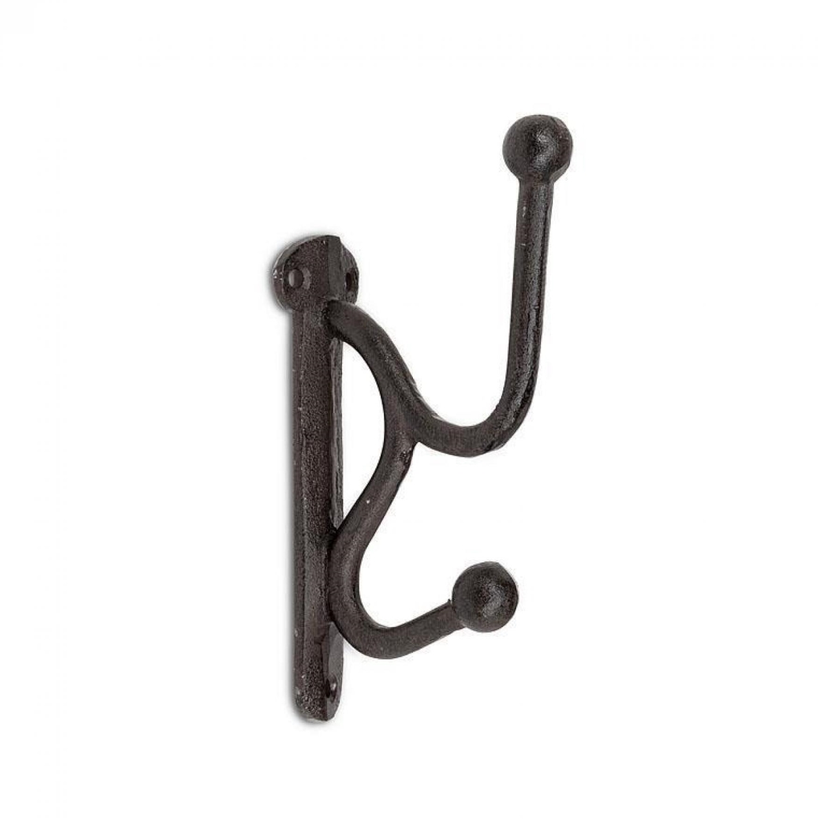 UNBT-00610 Modern Double with Ball Ends Wall Hook - Black
