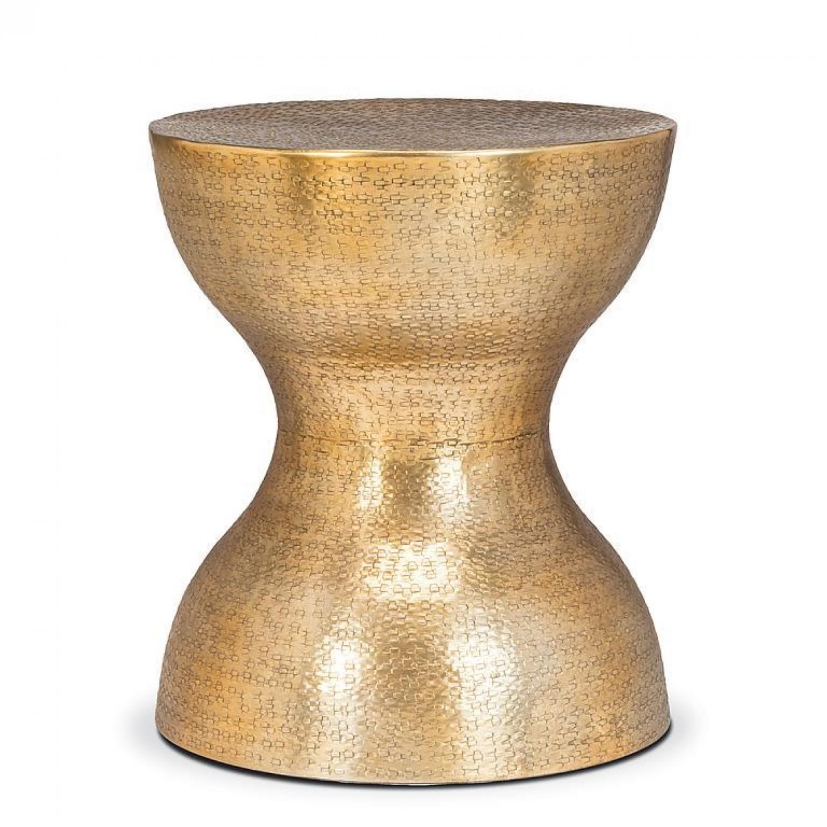UNBT-00935 Shapely Hammered Stool - Antique Gold