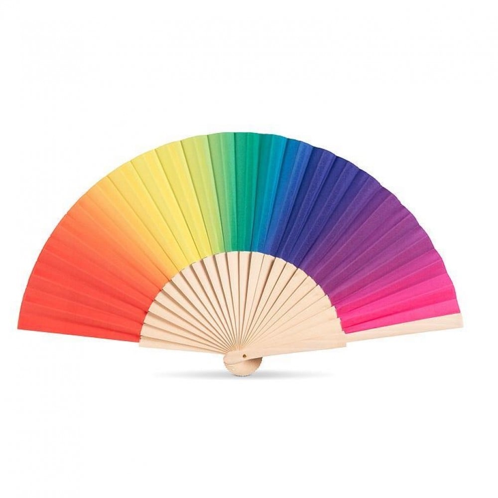 UNBT-00640 Ombre Rainbow Hand Fan - Multi Color