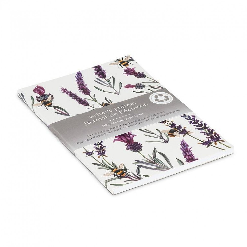 UNBT-00478 Lavender Plants & Bees Lined Notebook - Multi Color