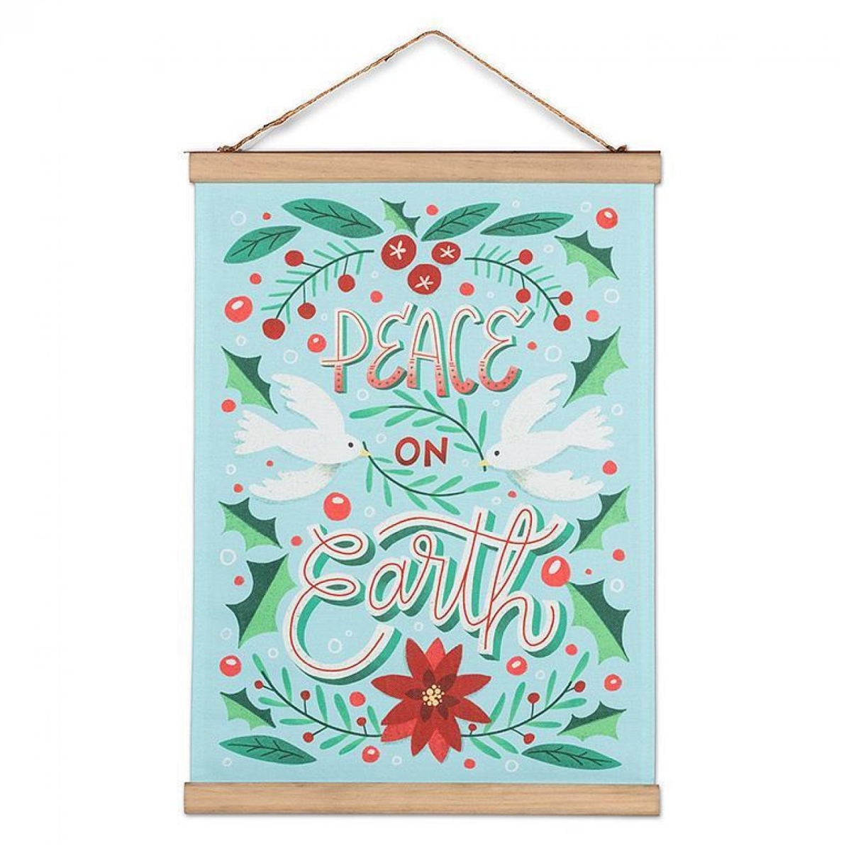 UNBT-00670 Peace on Earth Scroll Wall Decor - Multi Color
