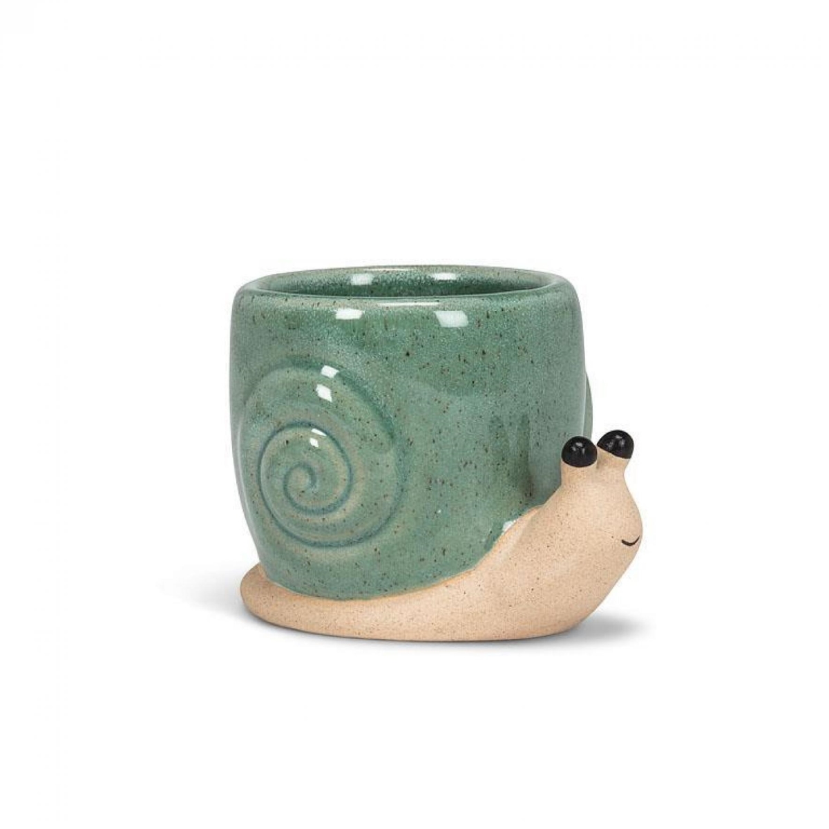 UNBT-00608 Mini Snail Planter - Turquoise & Beige