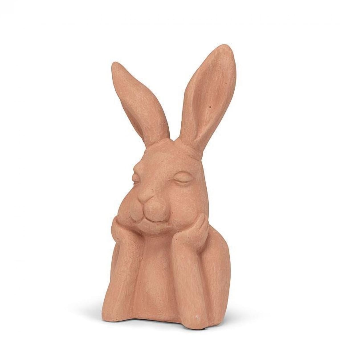 UNBT-00710 Rabbit Lost in Thought Figurine - Terracotta