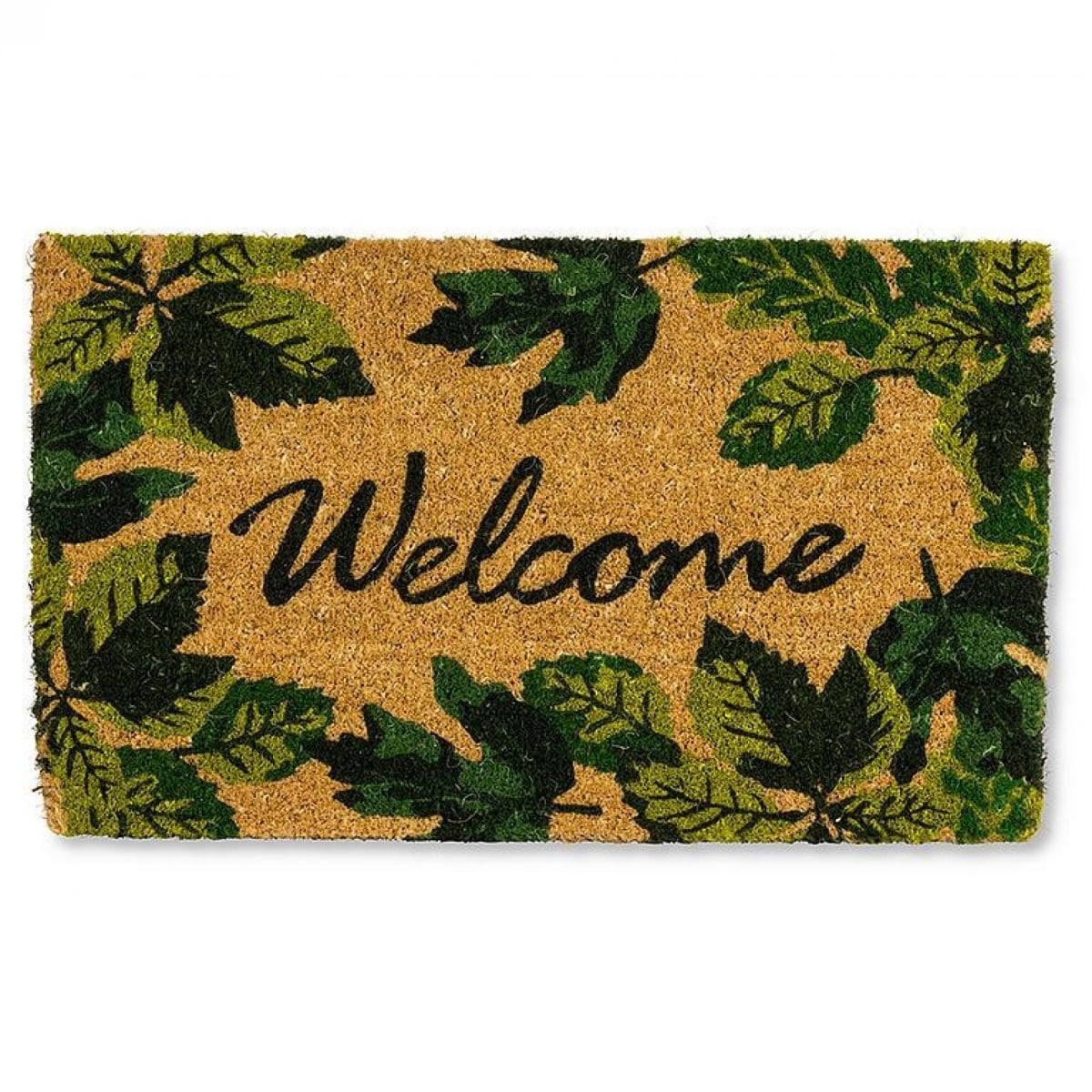 UNBT-00486 Leafy Welcome Doormat - Natural & Green