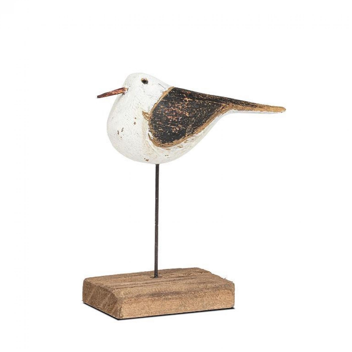 UNBT-00956 Slender Bird on Base Figurine - Black & White