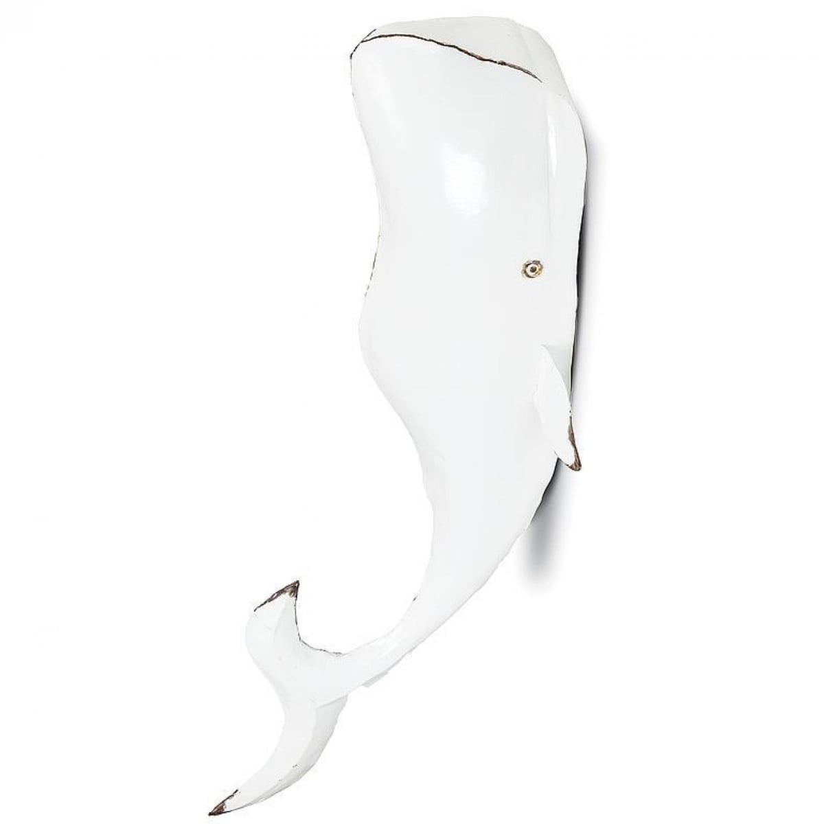 UNBT-00041 Whale Wall Decoration - Antique White