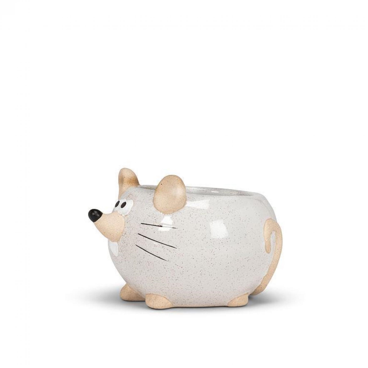 UNBT-00620 Mouse Planter - White & Natural