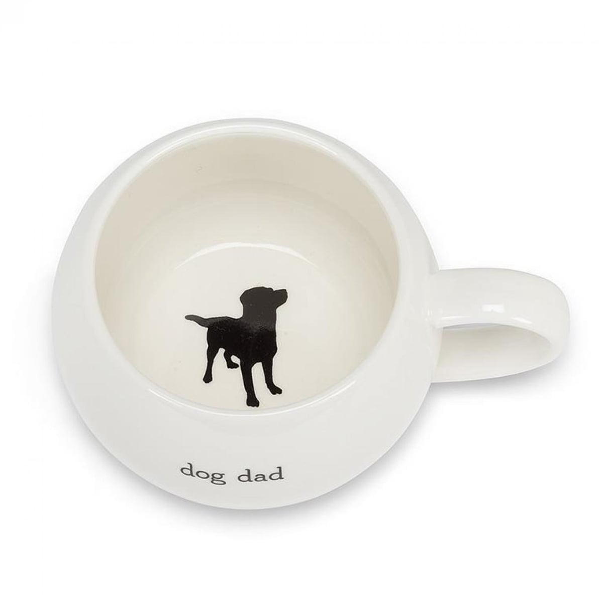 UNBT-00271 Dog Dad Ball Mug - White & Black