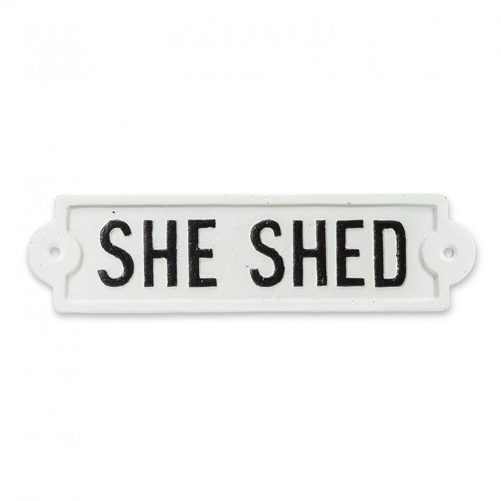 UNBT-00936 She Shed Sign - White & Black
