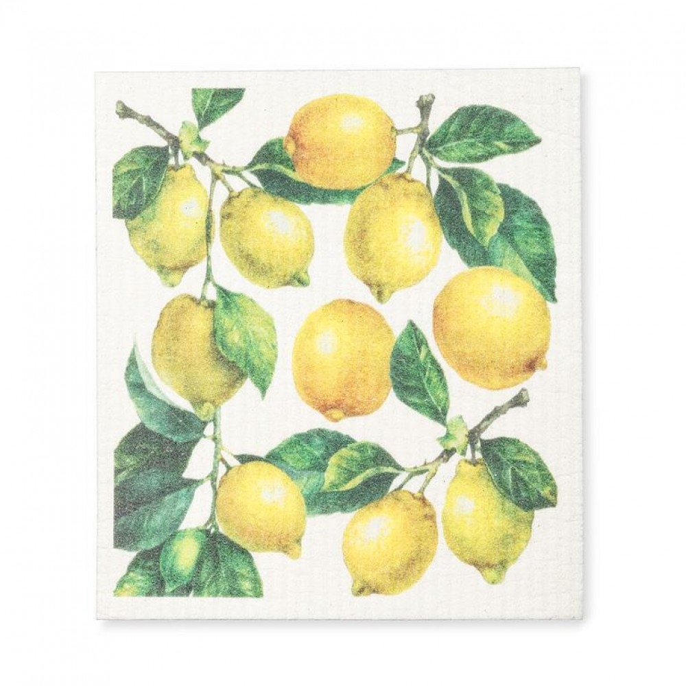 Picture of MDR Trading UNBT-00511 Lemons Dishcloth - White, Yellow & Green