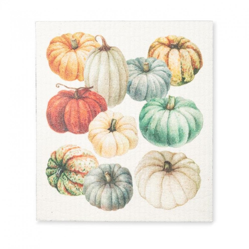 Picture of MDR Trading UNBT-00704 Pumpkins Dishcloth - White, Green & Orange