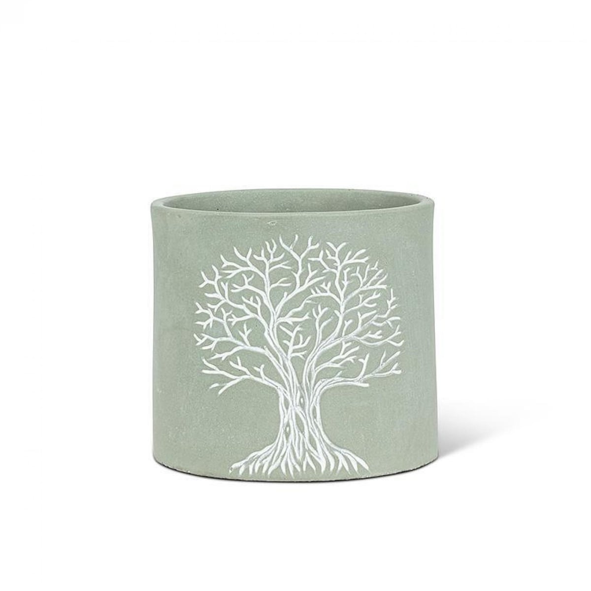 UNBT-00389 Gray with White Tree Of Life Planter