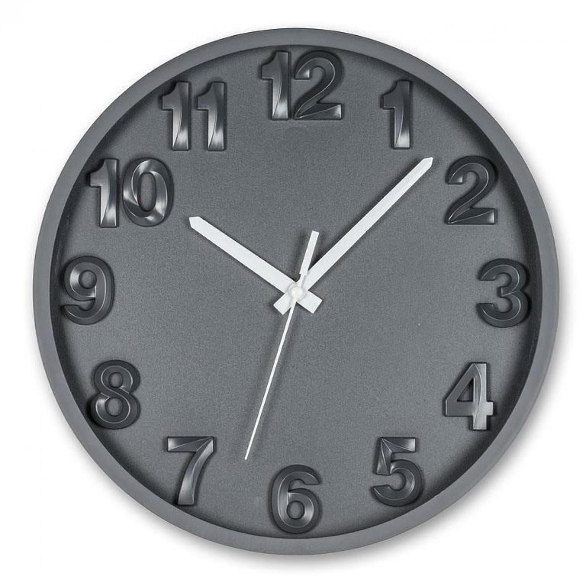 UNBT-00191 Charcoal Gray Bold Number Wall Clock