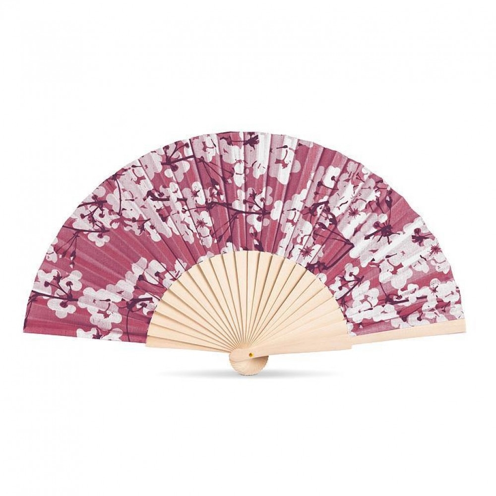 UNBT-00197 Cherry Blossom Hand Fan - Pink & White