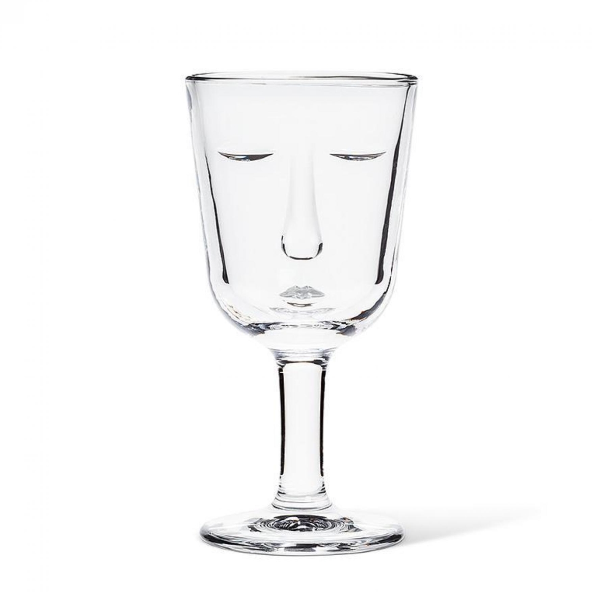 UNBT-00737 Resting Face Stemmed Wine Goblet - Clear
