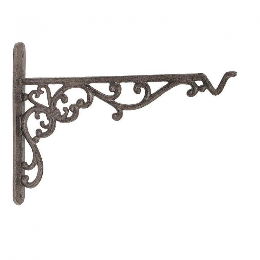 UNBT-00317 Filigree Bracket Shaped Basket Hanger - Brown