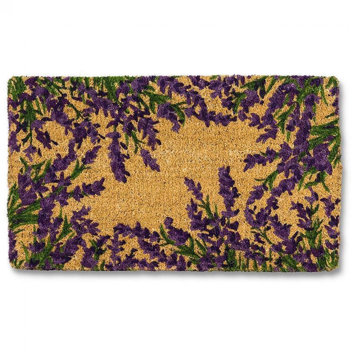 UNBT-00476 Lavender Border Doormat - Natural & Purple