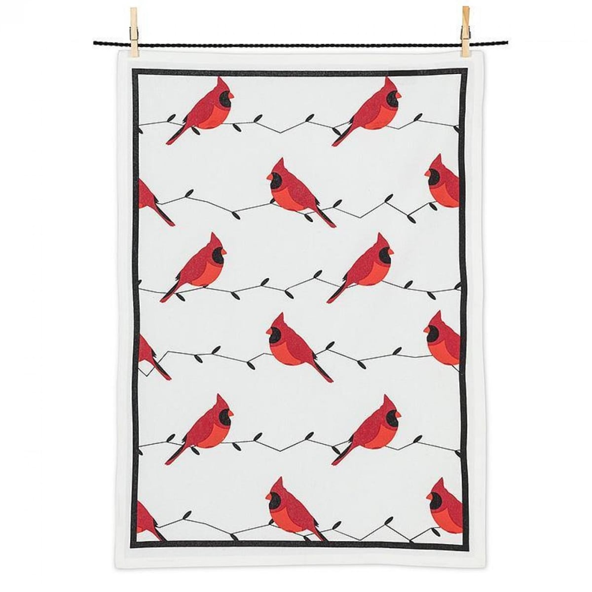 Picture of MDR Trading UNBT-00018 Allover Cardinals Tea Towel - White, Red & Black