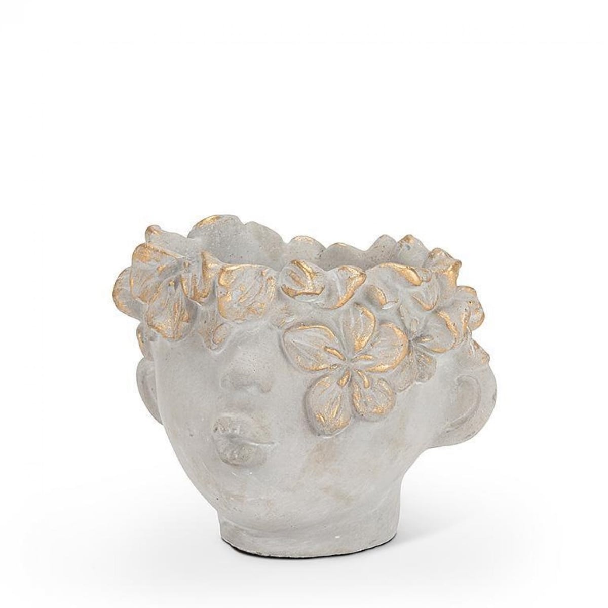 UNBT-00457 Kissing Face Planter - Gray & Gold