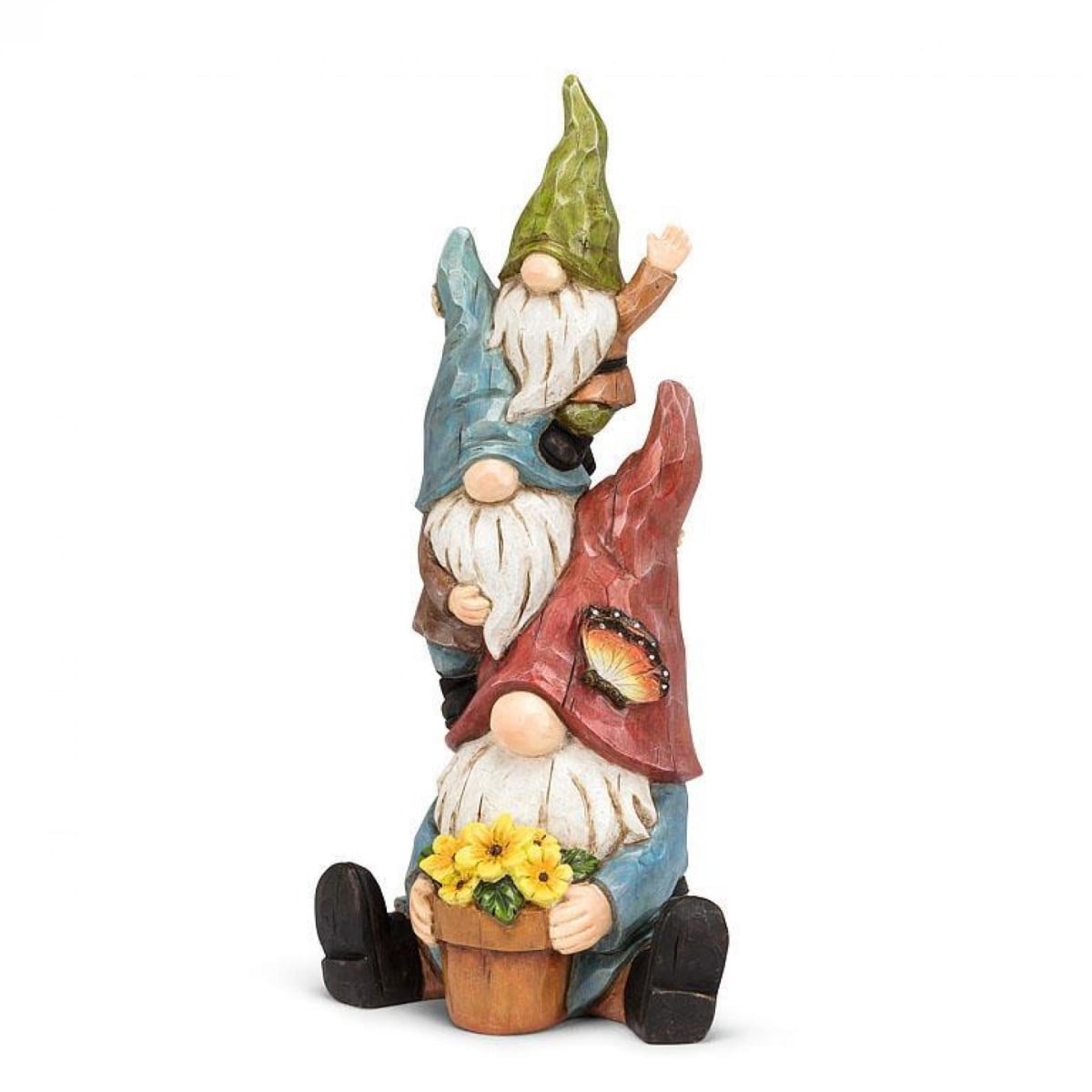 UNBT-00999 Stack of Waving Gnomes Figurine - Multi Color