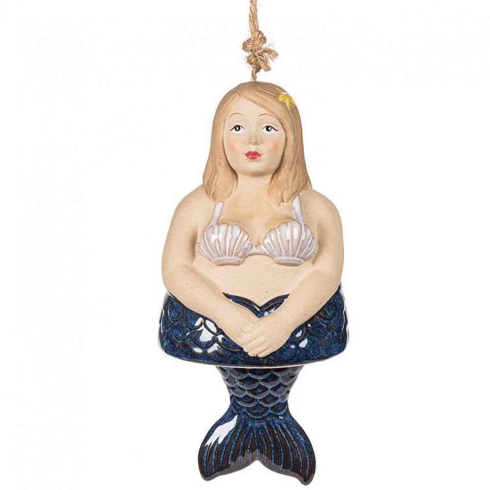 UNBT-00590 Mermaid Wind Chimes - Blue, Pink & White