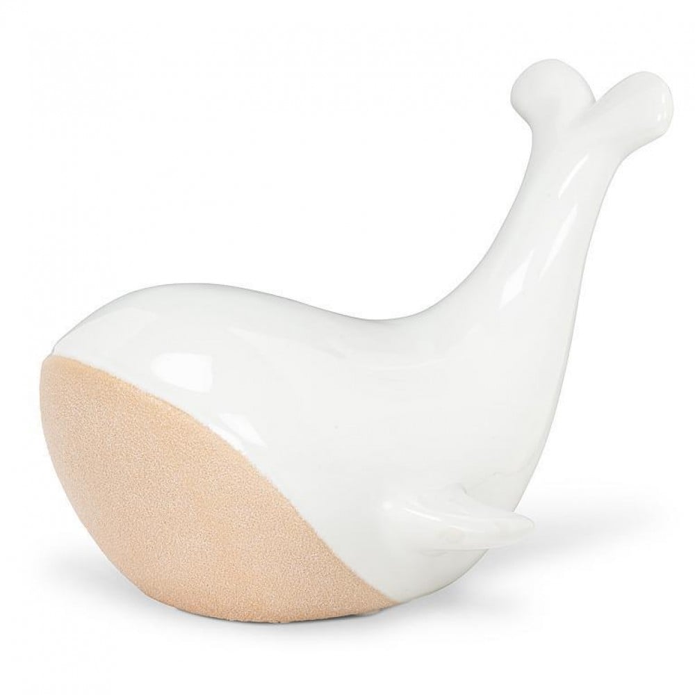UNBT-00560 Matte Brown & Shiny White Whale Figurine
