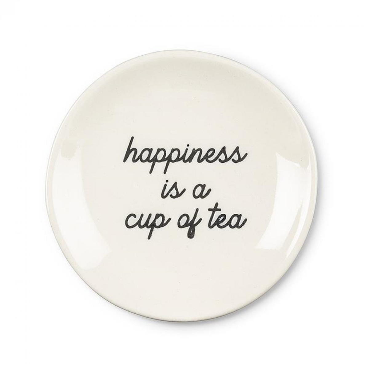 UNBT-00417 Happiness is A Cup Of Tea Spoon Rest - Ivory & Black