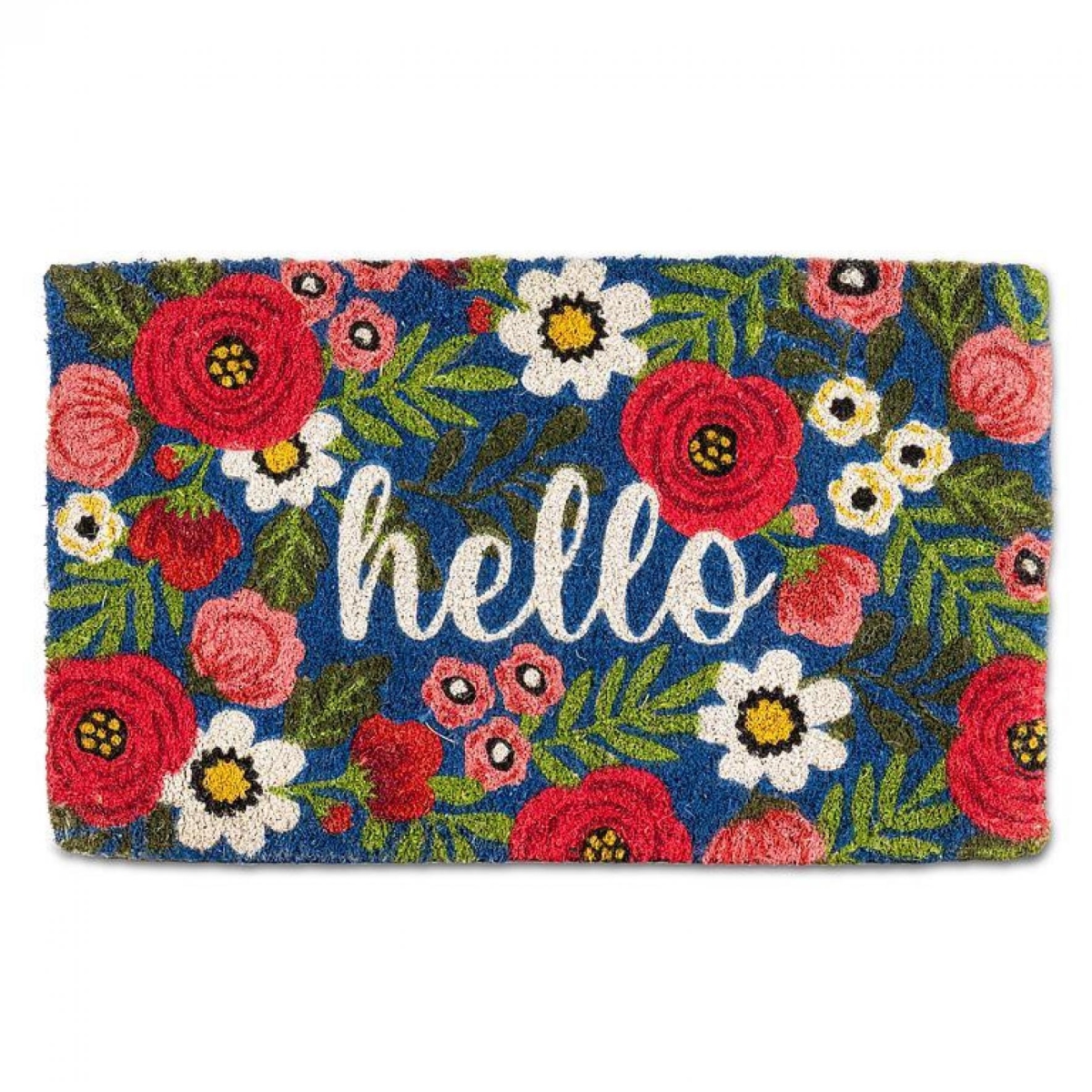 UNBT-00327 Floral Hello Doormat - Multi Color