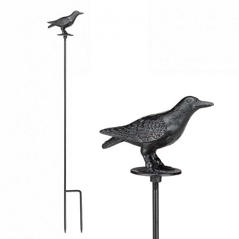 UNBT-01007 Standing Crow Garden Stake - Black