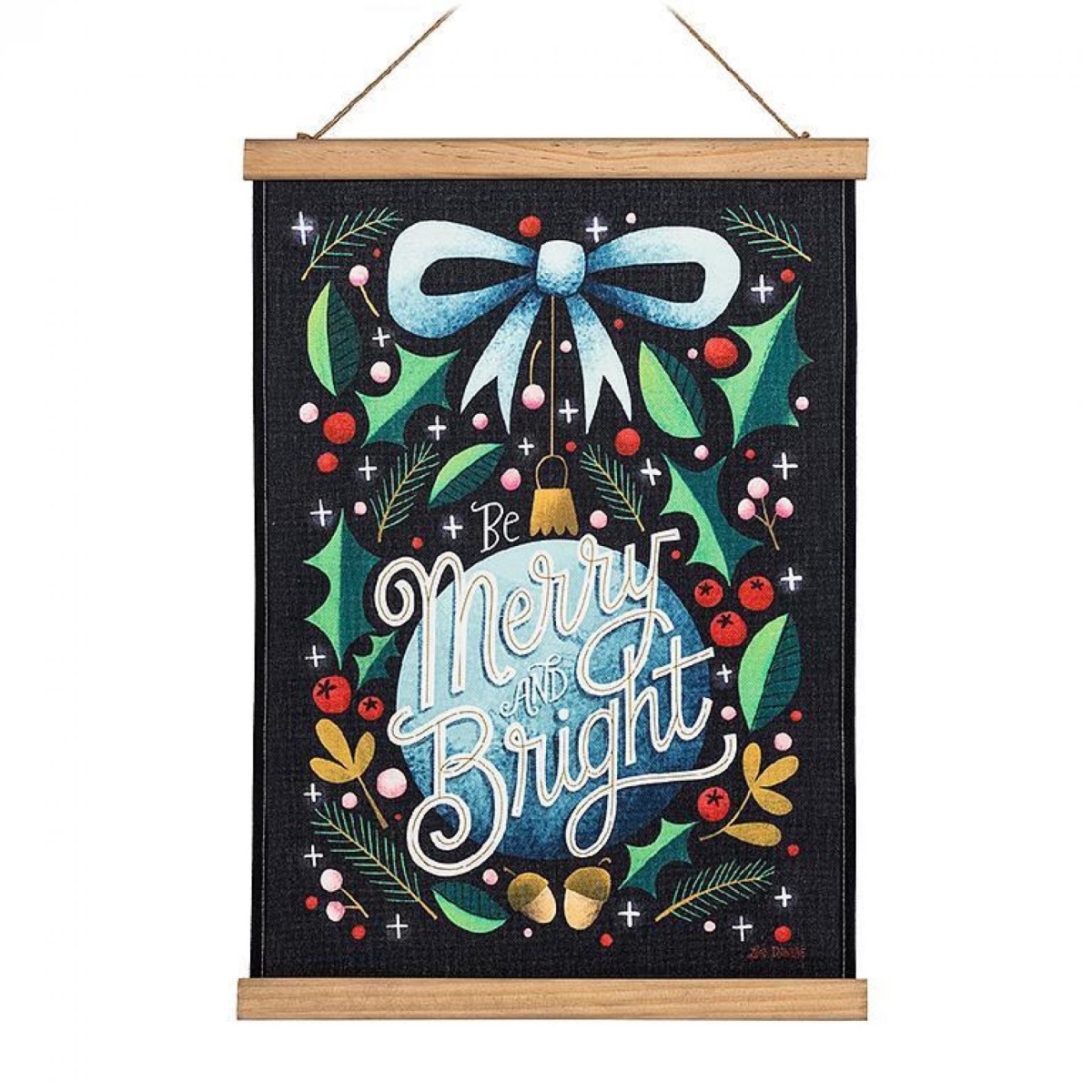 UNBT-00591 Merry & Bright Scroll Wall Decor - Multi Color