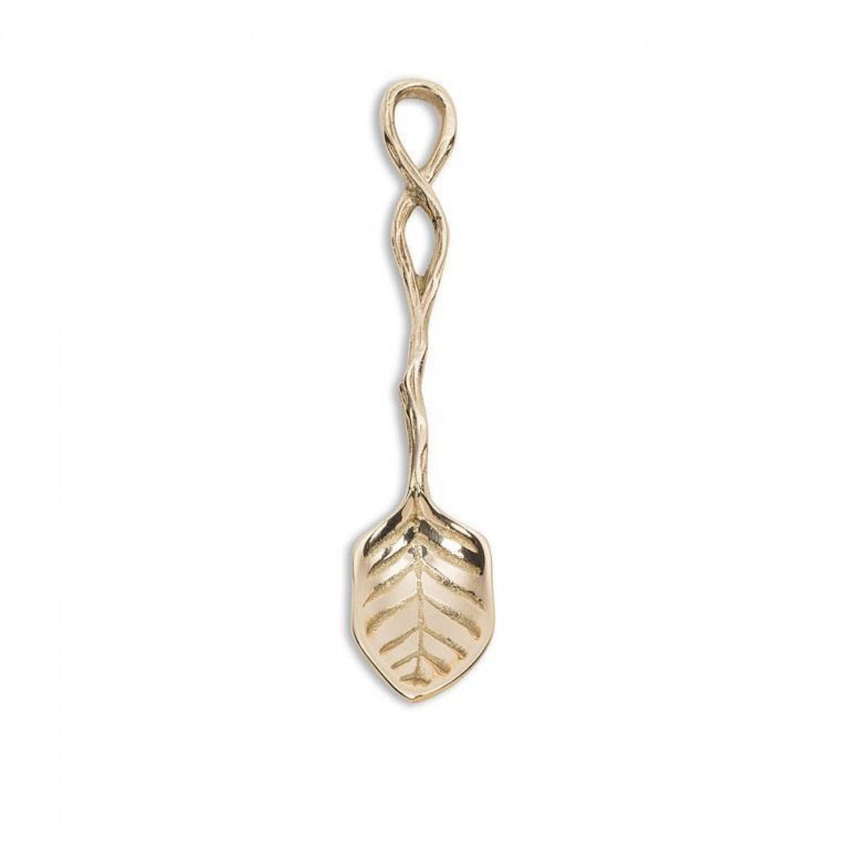 UNBT-00485 Leaf Shaped Brass Spoon