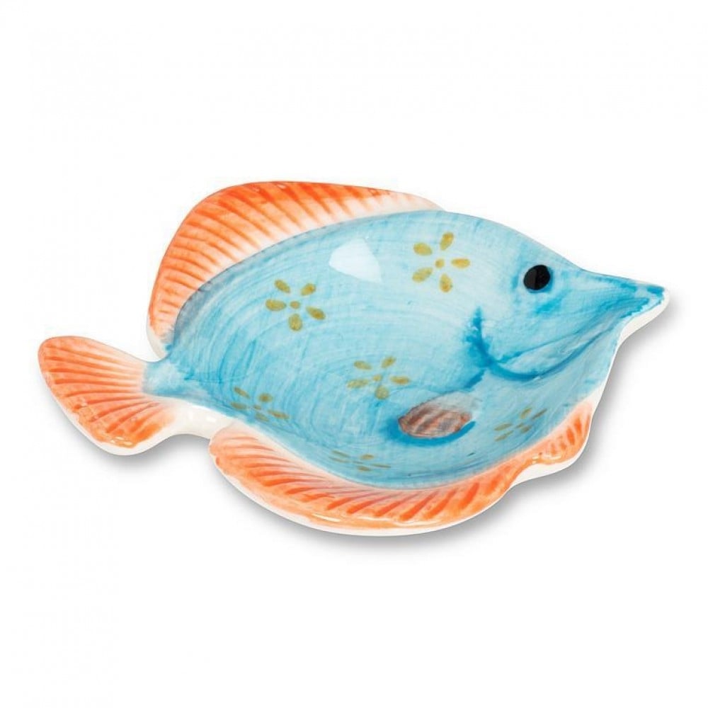 UNBT-01084 Turquoise & Orange Fish Dish