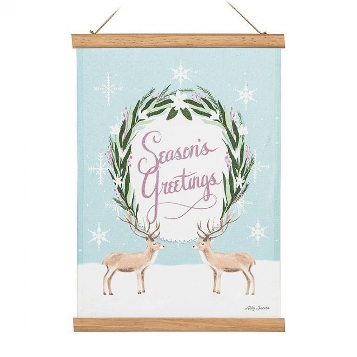 UNBT-00786 Seasons Greetings Scroll Wall Decor - Multi Color