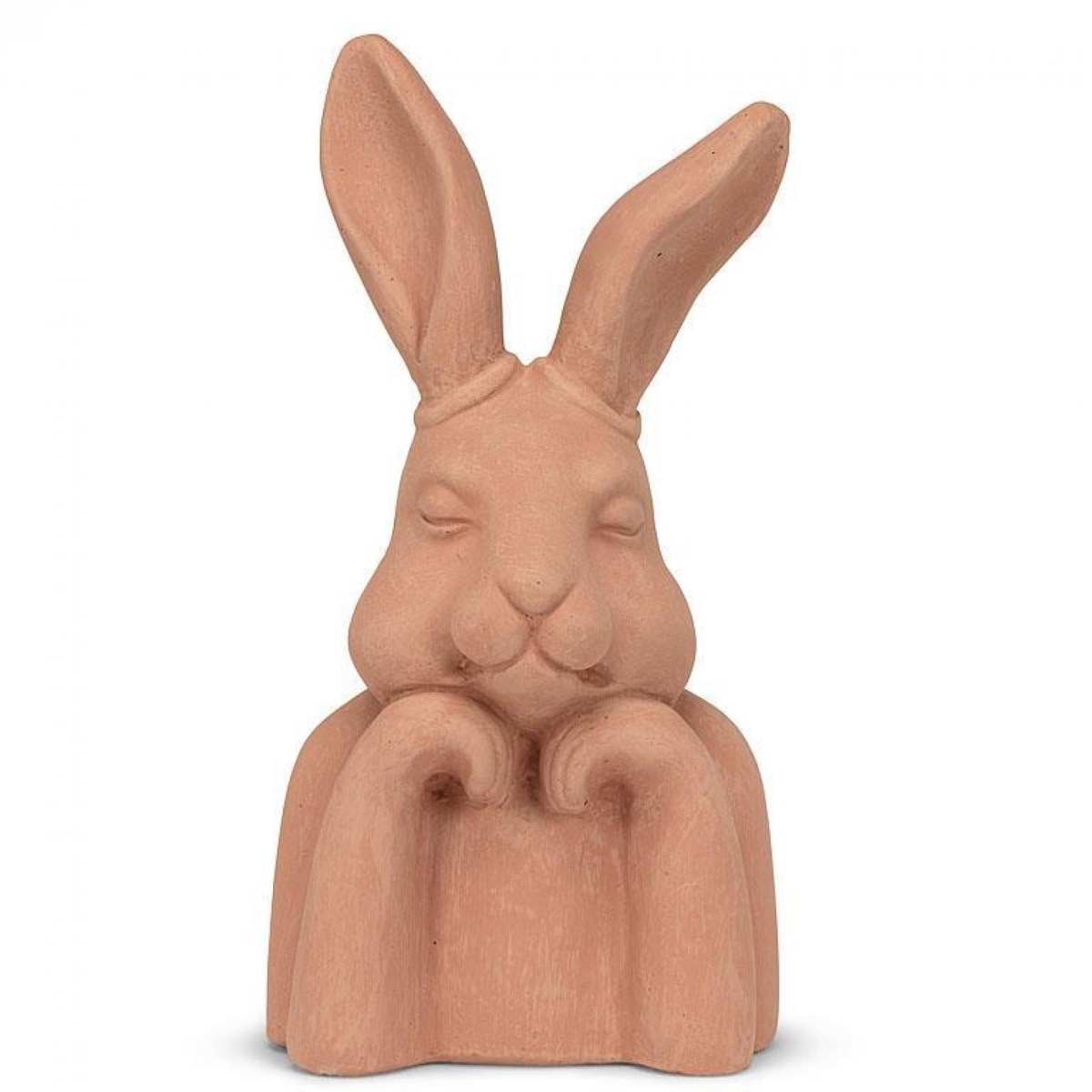 UNBT-00700 Pondering Rabbit Figurine - Terracotta