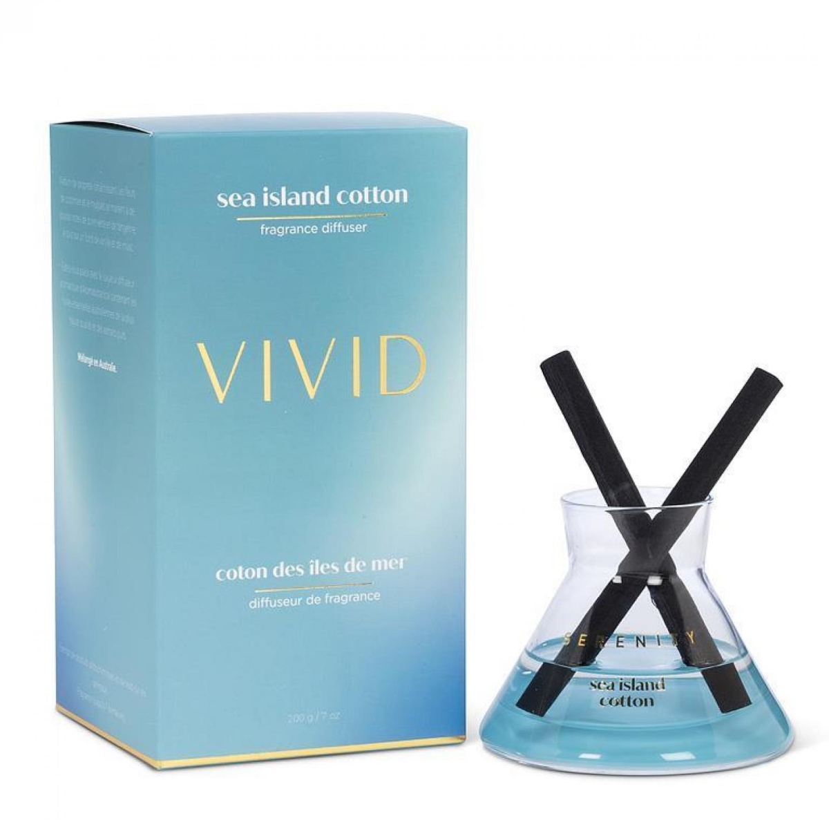 UNBT-00783 Sea Island Cotton Modern Reed Diffuser - Blue